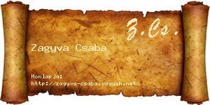 Zagyva Csaba névjegykártya